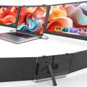 Laptop Screen Extender, 14'' FHD 1080P Ultra-Slim Triple Portable Monitor for Laptops, Two Cable USB-C Travel Monitor Extender Plug & Play for 13"-17" Laptop, Compatible with Wins/Mac/Android/Chrome