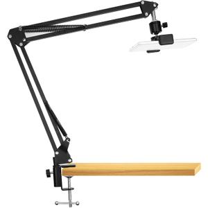 Overhead Video Stand Phone Holder Articulating Arm Phone Mount Table Top ChromLives Scissor Boom Arm Articulating Phone Stand Tablet Phone Holder for Streaming Phone Baking Crafting