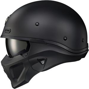 ScorpionEXO Covert X Open Face Half Shell 3/4 Motorcycle Helmet Comm Ready Speaker Pockets DOT Solid (Matte Black - Medium)