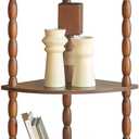 MaxSmeo Corner Shelf, 5Tier Corner Bookshelf for Small Spaces, Stylish Corner Storage Display Shelves for Bedroom, Bathroom, Kitchen, Living Room (Rustic Brown)