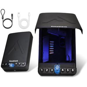 Gun Safe - Triple Unlock (Fingerprint/Password/Key), Quick Fingerprint Access in  0.1 seconds, one click mute function, Portable Pistol Safe, Suitable for Family Travel Vehicles, Quick Access