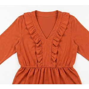 Women's Dress Orange Boho Style, M