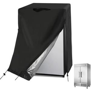Guisong Commercial Refrigerator Cover for 49Cu Ft Commercial Refrigerator Freezer Combo,54 Inch Waterproof Fridge with Freezer Cover for Industrial Stainless Steel Fridge(55" W x 33" D x 83" H)