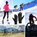 Winter Touchscreen Gloves, Black, Waterproof PU Material, Anti-Slip Texture, Fleece-Lined for Cold Weather, Unisex