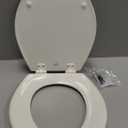 Bemis 500EC Durable Wood Toilet Seat with Easy Clean Hinges, Made in USA, Round, Biscuit