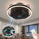 Ceiling Fans with Lights,360 Rotating Oscillating Ceiling Fan,Modern Led Dimmable Mute Ceiling Fans with Remote Control for Bedroom and etc.(6 Gears,Black)