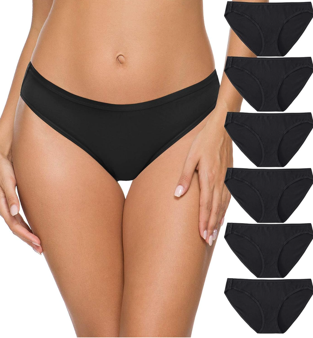 Wealurre Women’s Underwear Cotton Hipster Panties Breathable Stretch Bikini Panties for Women Pack of 4, M