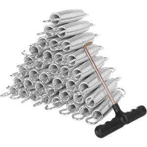 40 Pack Trampoline Springs 5.5 Heavy Duty Galvanized Steel Replacement Trampoline Parts Springs with T Hook, Great for Outdoor Trampoline Aotob, Skywalker, JumpKing, UpperBounce, SkyBound
