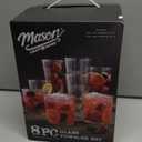 Mason 8pc Glass Tumbler Set Includes, 4 Low Tumblers 15oz., 4 High Tumblers 20oz.
