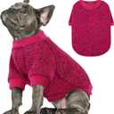 Queenmore Dog Fleece Sweater,Dog Sweaters for Small Dogs,Sweaters for Dogs Girl Boy,Red Sweater,Warm Soft Fleece Lining Crewneck Pet Winter Sweatshirts Pullover for Male Female Cats Puppy,Red, S