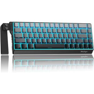 BlueFinger 60% Wireless Mechanical Gaming Keyboard, Bluetooth/2.4G/USB-C Hot Swappable RGB Backlit Keyboard with Side-Printed PBT Keycaps, for MAC Xbox PC PS5, Black