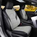 HKZ Custom Fit Camry Seat Covers for Toyota Camry 2018 2019 2020 2021 2022 2023 2024 XLE, XSE, XLE V6, XSE V6 - Gas Models Only & Avalon 2019-2022(Non-Hybrid) 5-Seats Full Set, Leather-Black+Grey
