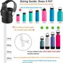 Straw Lid fits Hydro Flask Standard Mouth, 21 24 oz, Sports Flex Cap Water Bottle Accessories Replacement Top (Black)