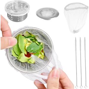 500 PCS Disposable Drain Covers Mesh Sink Strainer Bags, Kitchen Sink Drain Strainer, Sourdough Drain Catcher with 3 Small Brush, Fit All Drain Sinks for Kitchen, Bath, Tub, Anti-Clogging