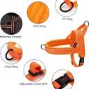 Didog Soft Flannel Padded Dog Vest Harness, No Pull/Quick Fit Reflective Dog Strap Harness, Easy for Training Walking (S:Chest 18-22", Orange)