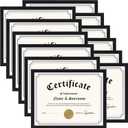 Lyeasw 8.5 x 11 Picture Frame Black 12 Pack, 8.5x11 Diploma Frames Matte Wood Grain, Lightweight Certificate Frame for Graduation Gifts, Awards, Letter Size Documents