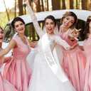 Pearl Bride Sash - 2PCS White Bachelorette Sash With Pin for Bachelorette Party Decorations - Bachelorette Party Sash for Bridal Shower Decorations Bridal Shower Gift Bride to Be Decorations