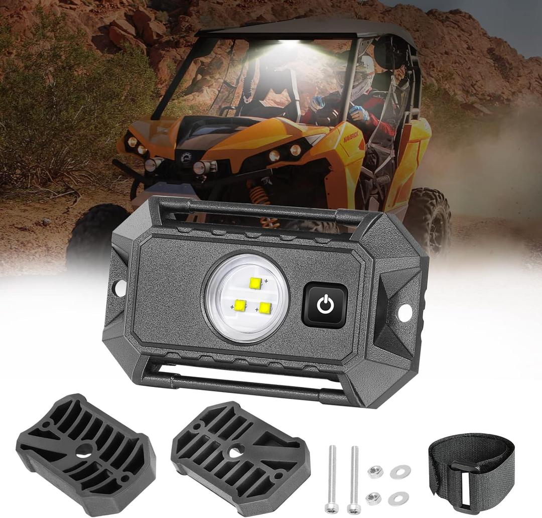 UTV LED Dome Light 12V with Switch, Rfroad Lighting Universal Roll Bar Mount LED White Lights Interior Dome Light for UTV ATV Polaris RZR Can Am Car Golf Cart