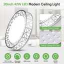 Lightania 20 Inch Flush Mount Ceiling Light, Modern Brushed Nickel LED Ceiling Light Fixture, 42W 4000LM 2700-6500K Adjustable, Dimmable Ceiling Lights for Bedroom, Kitchen, Hallway, Bathroom, ETL