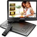 KPKUE 18 Portable DVD Player with 15.6-inch 1080P Swivel Screen, HDMI Input, Large Matte Monitor Protect Eyes, 4-Hour Battery Life, Region Free, Support Multi-Disc, Type-C, USB&SD Card for Road Trip