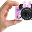 kiimento Disney Licensed Kids Mini Camera for Girls, Best Travel Buddy Minnie Mouse Digital & Video Camcorder for Ages 3+, Selfie Dual Lens, 32GB Memory Card & Handmade Strap, Birthday Gift (Model A)