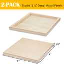 Falling in Art 2 Pack Unfinished Wooden Canvas Panels, 8x8 Gallery Birch Wood Panels Kit, 1 1/2" Deep Art Cradle Boards for Acrylic Painting, Pouring and Burning