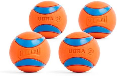 Chuckit! Ultra Ball Dog Toy - Medium Bouncy Fetch Balls For Dogs 20-60 lbs - Made from Durable Rubber - Floating Water Pet Toys - Size Medium - 2.5-inch Diameter - Pack of 3