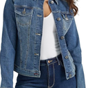 Wrangler Authentics Women's Stretch Denim Jacket, Blue, Large, M