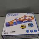 3-Tier Toddler Puzzle Race Cars Track Toys for Kids Age 3-5 5-8, 59PCS Puzzles Car Track Set Includes 2 Cars and Rich Road Signs, Educational Birthday Gifts for Kids, Boys and Girls