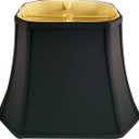 Royal Designs Rectangle Cut Corner Lamp Shade, Black, (6 x 8) x (9 x 14) x 10.5