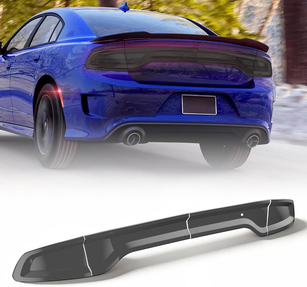 TENGBASE Smoked Black Tail Light Covers for 2015-2024 Dodge Charger, Protective Rear Lamp Guards, Exterior Automotive Accessories