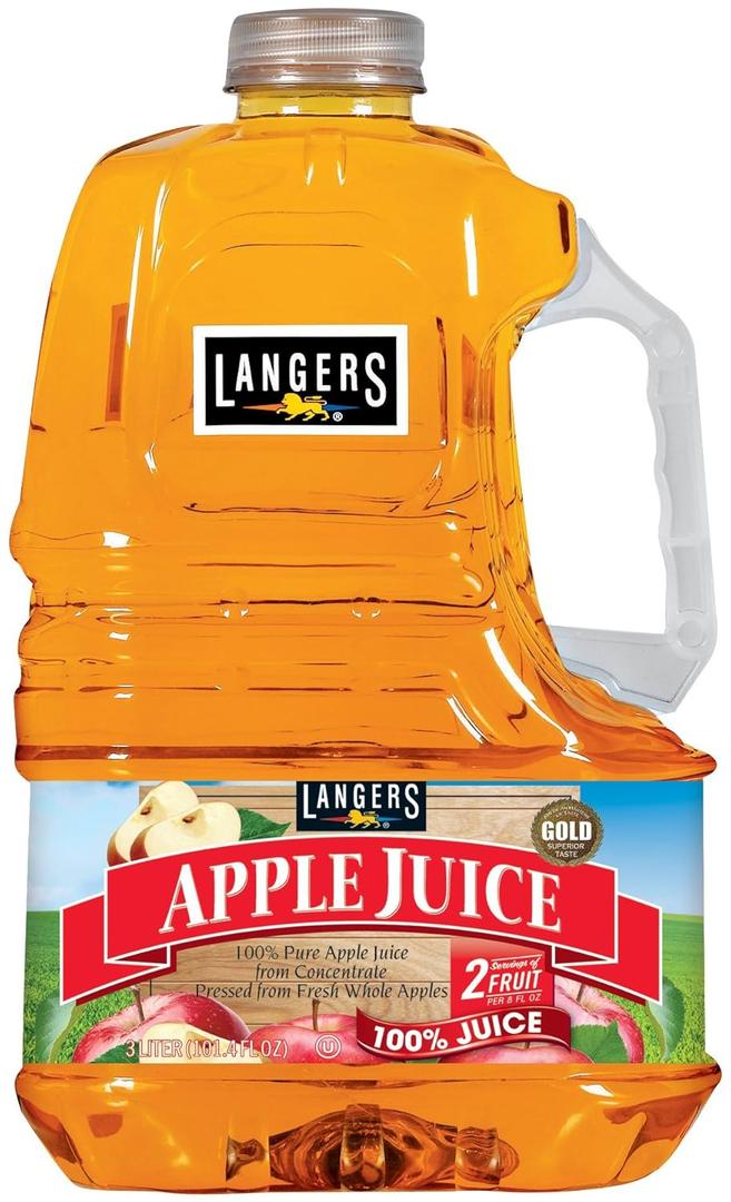 Langers 100% Juice, Apple, 101.4 Fl Oz (Pack of 4) BB 8/26/26