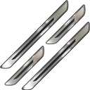 4PCS Car Door Sill Protector, Stainless Steel Anti-Scratch Door Threshold Strip, Self-Adhesive Welcome Pedal Scuff Plate, Waterproof Decorative Edge Guard, Universal for Car Truck SUV (Silver)