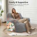 INMOZATA Bean Bag Chair for Adult, 3FT Pre-Filled Soft Teddy Fluffy Lazy Sofa Floor Chair Beanbag for Living Room Playroom Dorm Apartment (Mid-Gray)