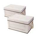 Box for Keepsake, Decorative Storage Boxes with Lids and Handles for Storage, Decorative - L15.7 x W11.8 x H7.9 In (Not Made of Wood, 2 Pack)