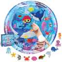 Tummy Time Water Mat for Babies - Xtra Large Sensory Baby Water Mat for Tummy Time & Motor Development - Leak-Proof Water Pad, Durable Infant Water Play Mats for Baby Boys & Girls 3 Months+