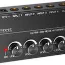 FIFINE Ultra Low-Noise 4-Channel Line Mixer for Sub-Mixing,4 Stereo Channel Mini Audio Mixer with AC adapter.Ideal for Small Club or Bar. As Microphones,Guitars,Bass,Keyboards or Stage Sub Mixer-N5