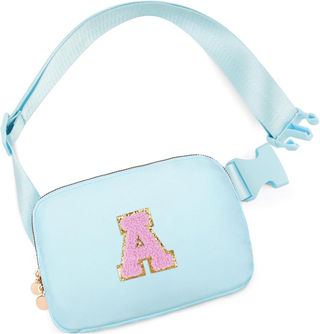 Gifts for Teen Girls Kids - Birthday Gifts for Girls,Friendship Gifts for Women,Friend Birthday Gifts for Women - Two Way Zipper Fanny Pack Crossbody Bag Belt Bag Cute Trendy Stuff - Blue,A