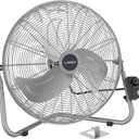 Lasko 20" Silver High Velocity Wall Mount Fan with Pivoting Head - 3 Speeds, Ideal Wall Mount Fan or Floor Fan for Home, Garage, Attic, 2265QM