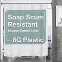 AmazerBath Plastic Shower Curtain 84 Inches Long, 72 x 84 Frosted Weighted Extra Long Shower Curtain, PEVA Heavy Duty Tall Bathroom Curtains with 3 Big Clear Weighted Stones and 12 Grommet Holes