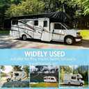 600D Heavy-Duty Wide Width RV Roof Cover — Featuring Reflective Strips,Camper roof Cover, Waterproof UV Resistant, Travel Trailers, Class C/B/A Motorhomes, Popup & Truck Campers,RVs, Black 9.5m*3.3m