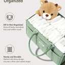 Baby Diaper Caddy Organizer, Portable Nursery Storage Basket for Newborn Essentials, Changing Table & Car Caddy Organizer, Gift for Baby Shower, Registry Must-Have for Boy Girl, Green