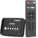 4K@30hz HDMI TV Media Player with HDMI/AV Output, Digital MP4 Player for 14TB HDD/ 512G USB Drive/SD Card/H.265 MP4, with Remote Control for MP3 AVI RMVB MPEG etc