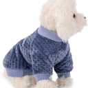 Dog Sweater, 3 Pack Dog Sweaters for Small Medium Dogs or Cat, Warm Soft Flannel Pet Clothes for Dogs Girl or Boy, Dog Shirt Coat Jacket (Medium, Grey+Navy+Sky Blue)