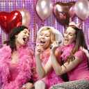 Pink Tinsel Curtain Party Backdrop,10pcs Square Foil Fringe Curtain Pastel Pink Streamers Party Decorations for Bachelorette Princess Birthday Valentines Day Sleepover Slumber Theme