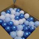 GOGOSO Ball Pit Balls for Toddler, Baby Plastic Playballs Kids Soft Pastel Pelotas Non-Toxic BPA-Free Pearl Blue+Light Blue+White 100 Balls