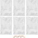 Nuanchu 6 Pieces Window Insulation Kit for Winter Total 47 x 756 Inch Plastic Window Coverings with Double Sided Interior Replacement Tapes, Winterizing Kit for Winter