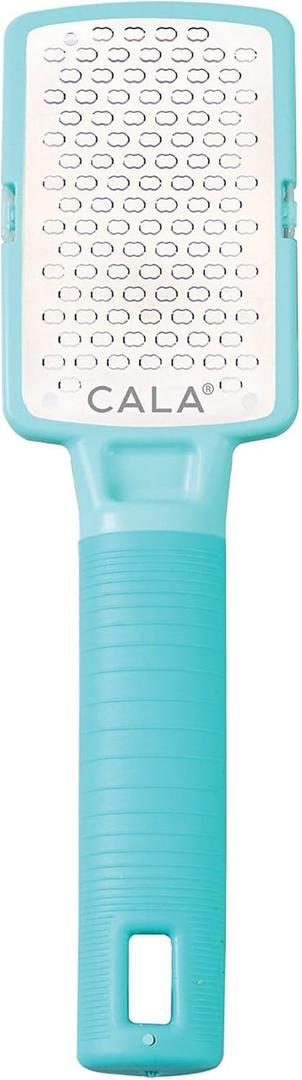 CALA Silky Glide Pro Callus Remover Foot File (Aqua), Stainless Steel Micro-File with Wide Surface for Wet or Dry Skin, Soft Grip Handle for Comfort & Control, Reusable Travel Tool
