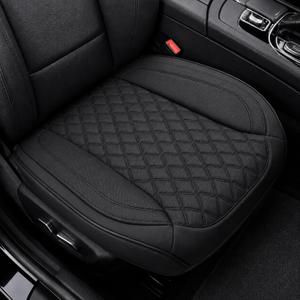 2 Pack Luxury Leather Car Seat Cover,Bottom Seat Covers for Cars,Front Seat Protector,Fit for 90% of Vehicles - Padded,Anti-Slip,Premium Leather(2 PCS,Black)