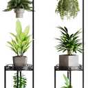 COPREE 2-tier Hanging Plant Stand 2 Pack, Space-Saving Iron Planter Shelves Flower Pot Organizer Rack Multiple Flower Pot Display Holder Shelf Indoor Outdoor Heavy Duty Planter Shelving Unit